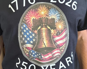Handmade Patriotic T-Shirt: 1776-2026 250 Years