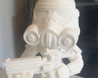 Faux Galactic Trooper Statue - 3D printed Full body with blaster.