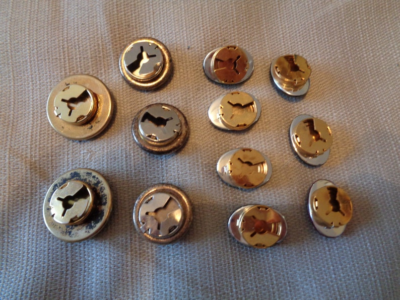 3 sets of Button Covers Silver Conch Jewel Tones Brass Etsy