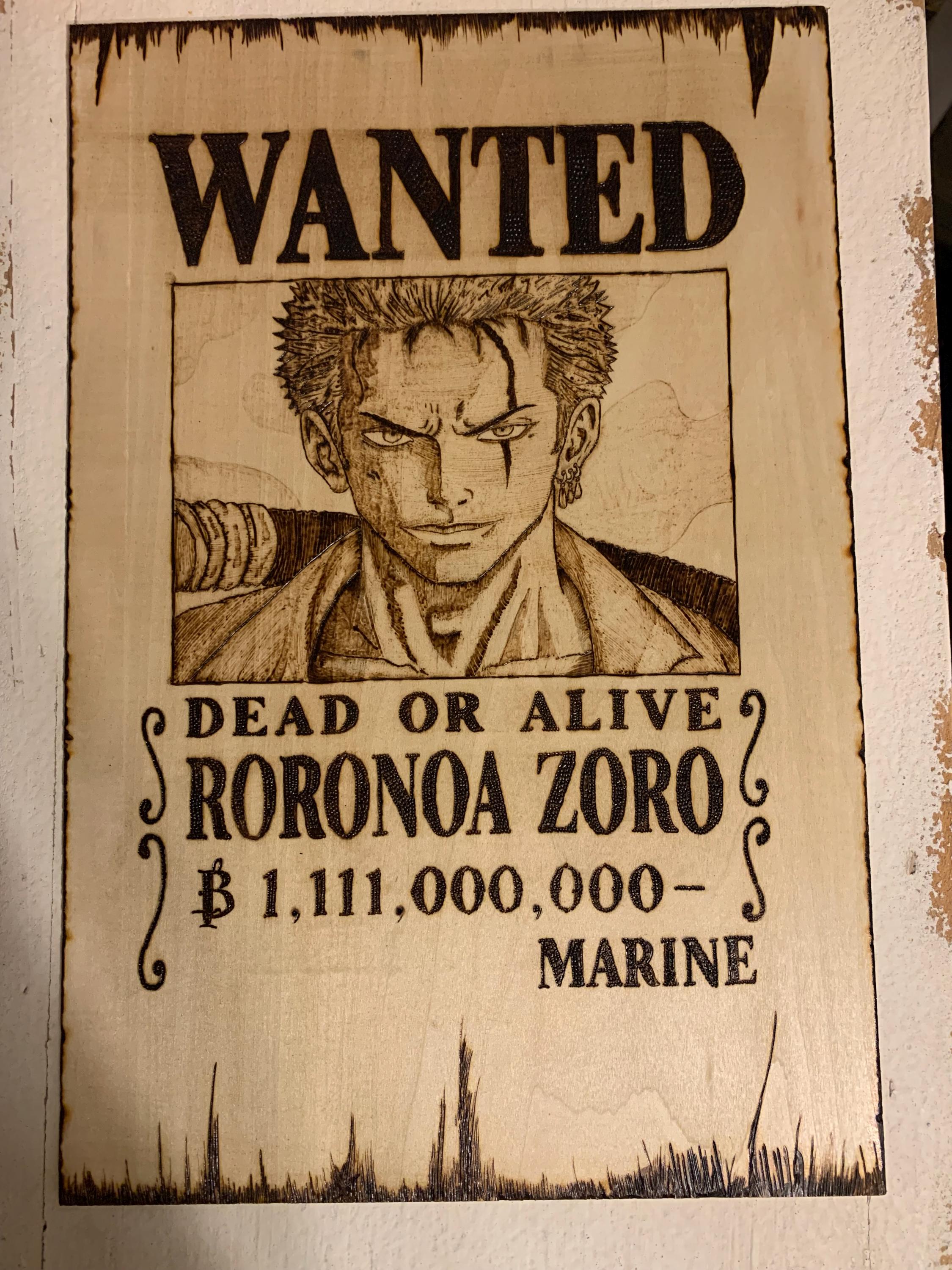 Roronoa zoro wanted poster - Etsy 日本