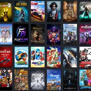 May include: A collection of video game covers, featuring titles like "The Last of Us," "Left 4 Dead 2," "Spider-Man," and "Metal Gear Solid." The covers display various action-oriented and fantasy themes, with vibrant colors and character illustrations.