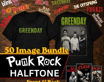 Punk Rock 50 PNG Bundle | Front & Back Designs | Raw A2 A3+ A3 A4 | DTG DTF Ready