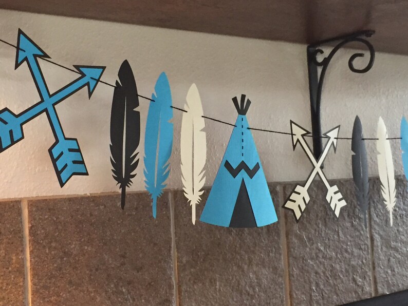 party garland Arrow paper garland baby shower garland Tribal garland birthday garland Wild one garland