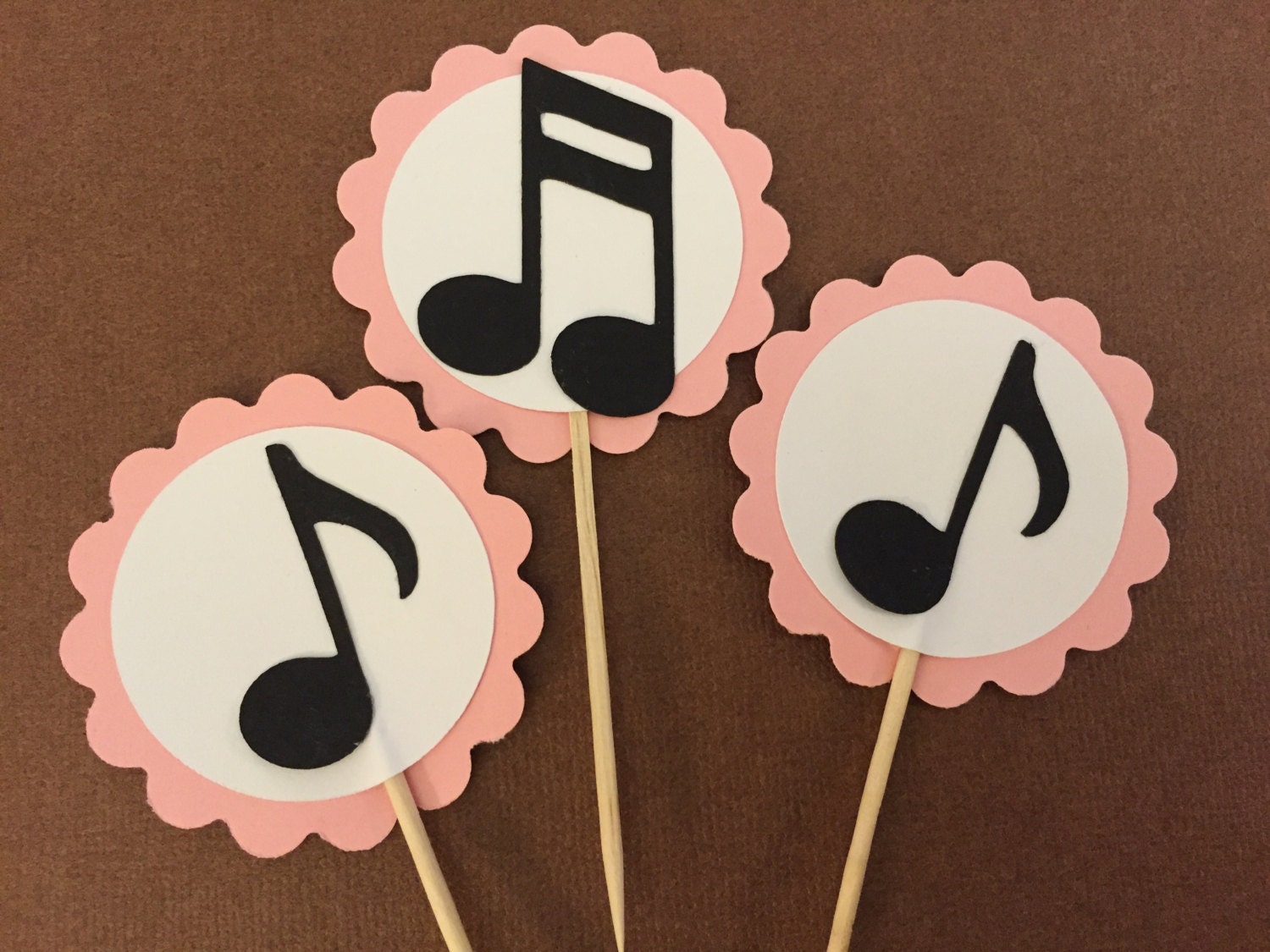12 music note cupcake toppers rock and roll cupcake toppers Etsy