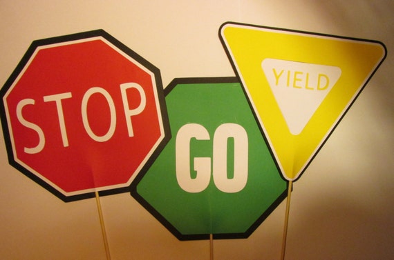 Stop Go Yield Signs On A Sticks Wedding Photo Prop 3 Photo Etsy