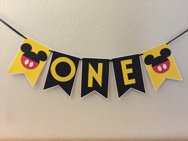 Mickey high chair banner One banner-Mickey I am One banner-High chair banner
