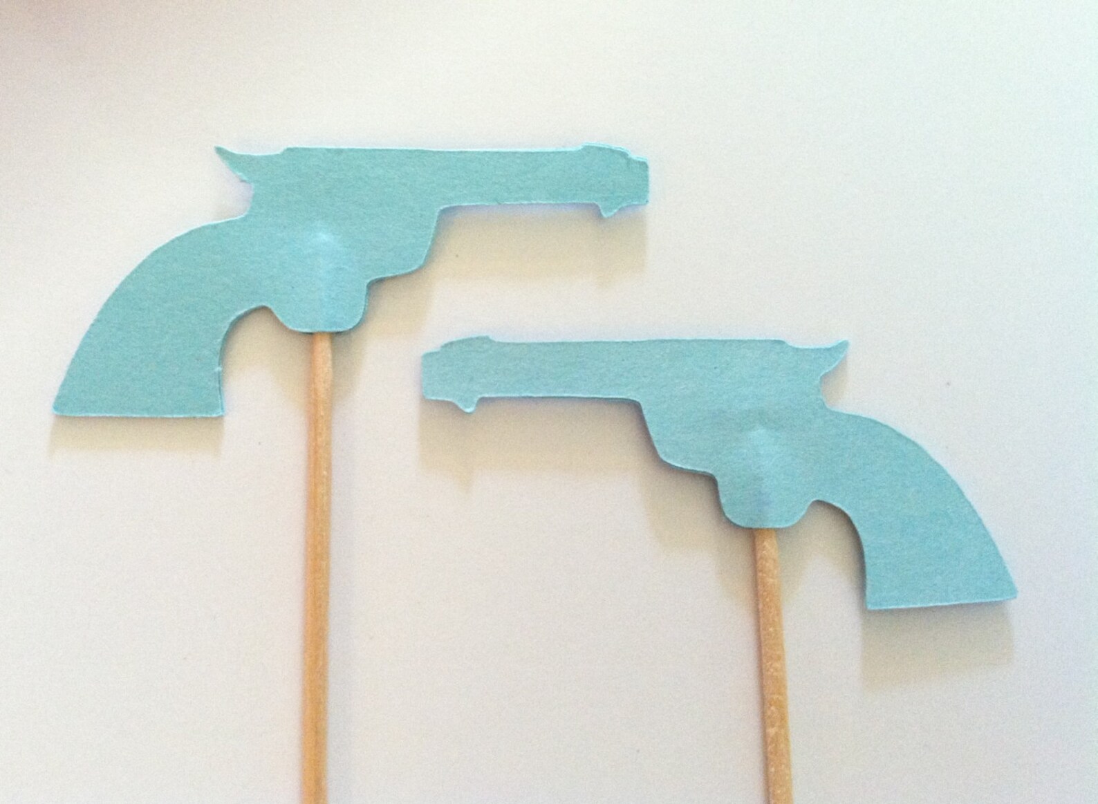12 Baby blue Gun/pistol cupcake toppersguns and glitter Etsy
