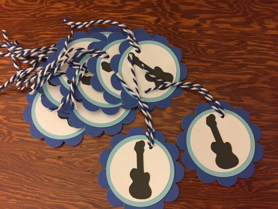 12 Guitar Gift Tags Rock N Roll Baby Shower Tags Blues And Etsy