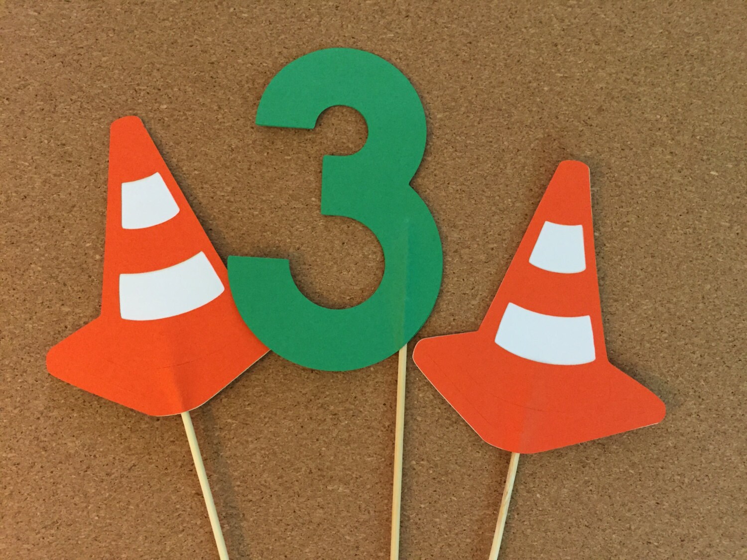 Traffic cone and number center piecescake toppersparty Etsy