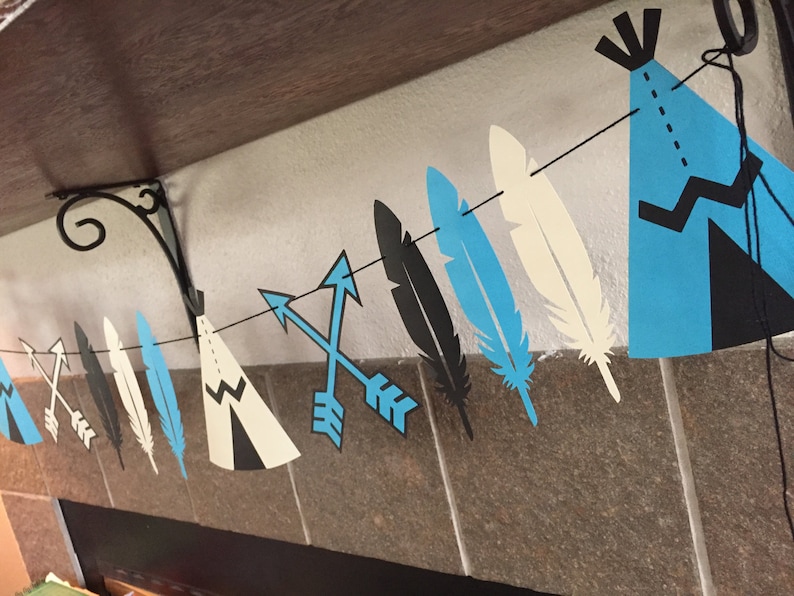 party garland Arrow paper garland baby shower garland Tribal garland birthday garland Wild one garland