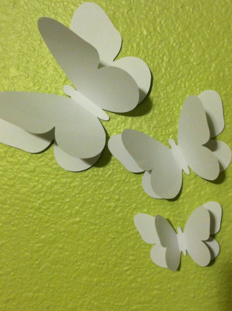 Large 3D butterfly wall art wedding butterflies white Etsy