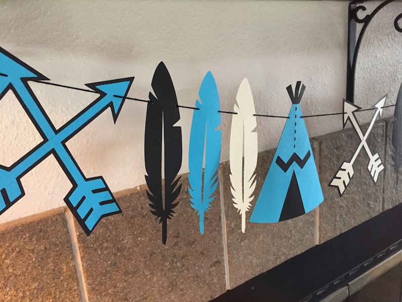 party garland Arrow paper garland baby shower garland Tribal garland birthday garland Wild one garland