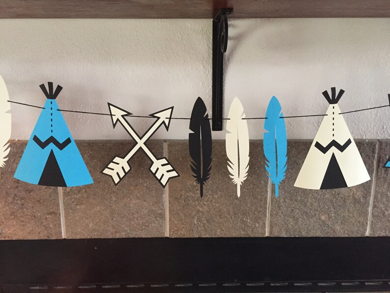 party garland Arrow paper garland baby shower garland Tribal garland birthday garland Wild one garland