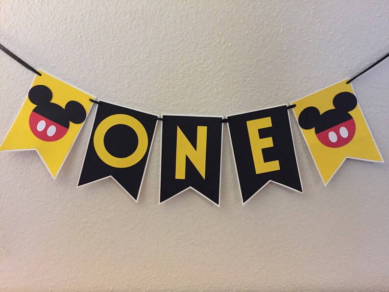 Mickey high chair banner One banner-Mickey I am One banner-High chair banner