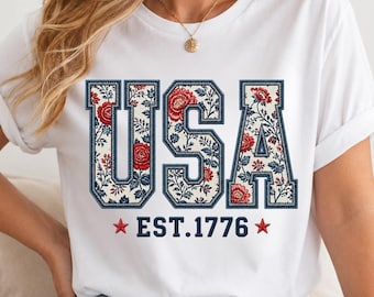 Floral Usa Png, Retro America Png, 4th Of July Png, Coquette Patriotic Design, Girly Independence Day Sublimation, American Flag Digital