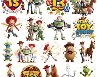 Story Friends Toys Watercolor Bundle, Toy Story Inspired Characters Png,Woody Buzz Jessie Clipart,You’ve Got a Friend in Me Digital Download