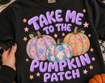 Take Me To The Pumpkin Patch PNG, Preppy Fall Pumpkin Sublimation, Girly Halloween Shirt Design, Autumn Boutique PNG, Digital Download