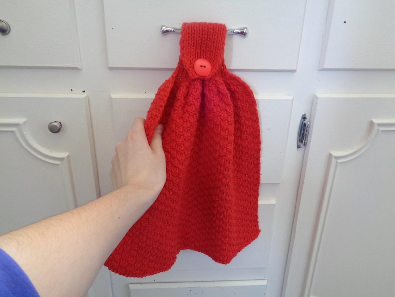 Hanging Dish Towel, Knitting Pattern, Easy Knit Pattern, Worsted Weight