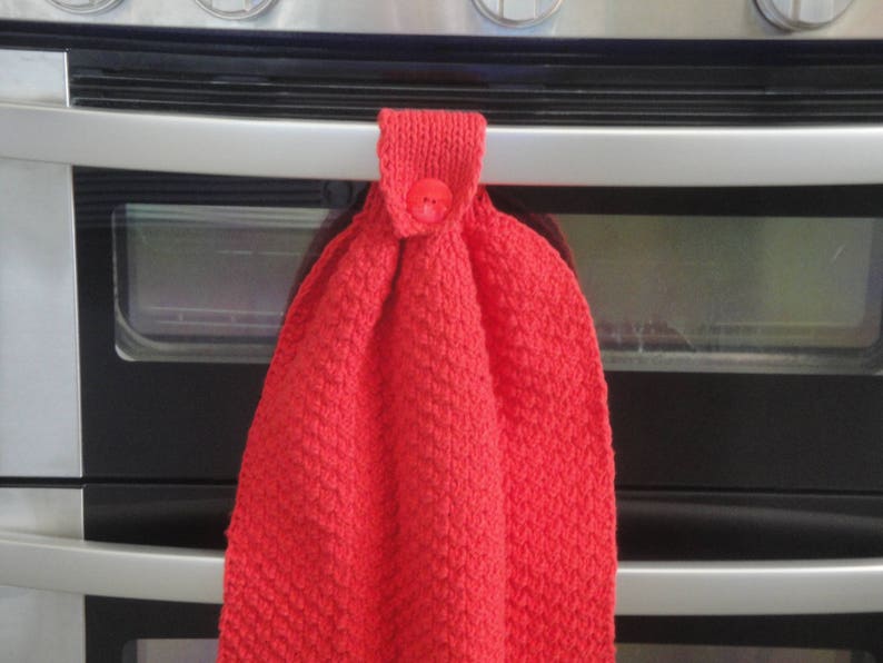 Hanging Dish Towel Knitting Pattern Easy Knit Pattern Etsy
