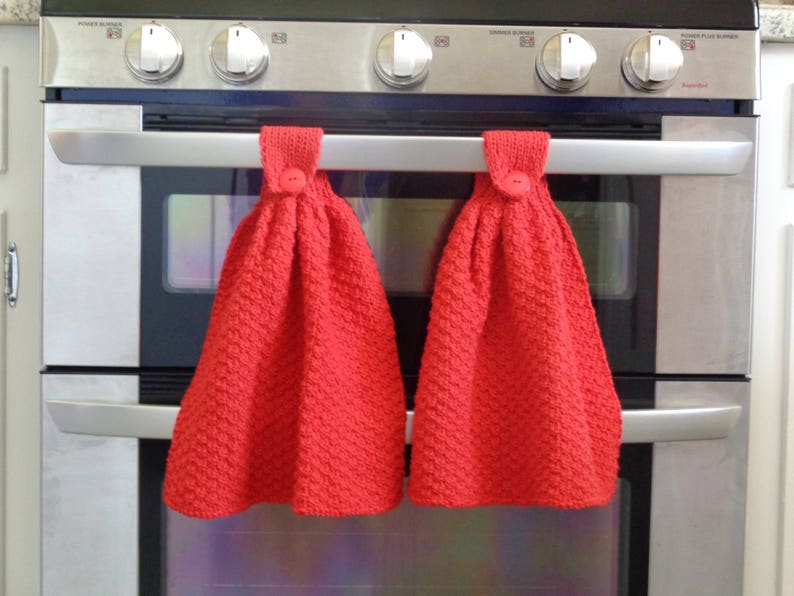 Hanging Dish Towel, Knitting Pattern, Easy Knit Pattern, Worsted Weight