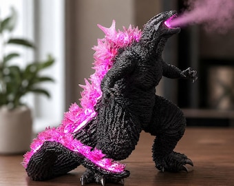 Godzilla Inspired Humidifier, Pink LED Monster Figure Desk Decor Gift