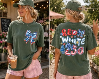 Retro Red White Blue Digital Download Png, 250th Anniversary Png, 4th of July Preppy Patriotic Png, Flag
