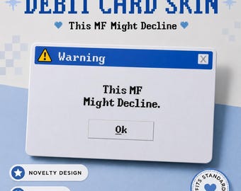 Debit Card Skin | Funny System Error Vinyl Card Decal (2 Pack)