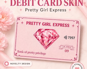 Pretty Girl Debit Card Skin | Vinyl Bank Card Decal (2 Pack)