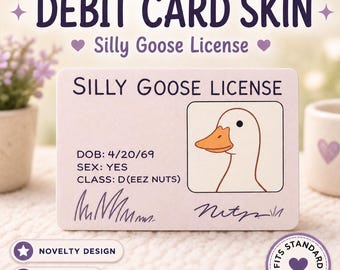 Silly Goose Debit Card Skin | Funny Credit Card Sticker Cover (2 Pack)