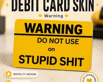 Adesivo para Cartão de Débito com Sinal de Aviso | Capa Adesiva Divertida para Cartão de Crédito (Pacote com 2)