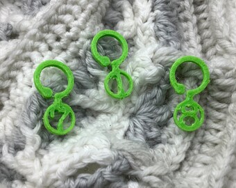 Lime Green Numbered Stitch Markers