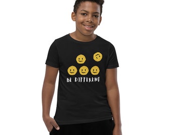 Be Different Crochet Smiley Youth Short Sleeve T-Shirt