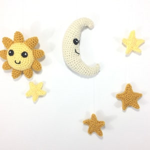 Sun, Moon, and tiny Stars Crochet Pattern