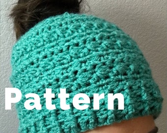 Starry Nights Messy Bun Hat CROCHET PATTERN