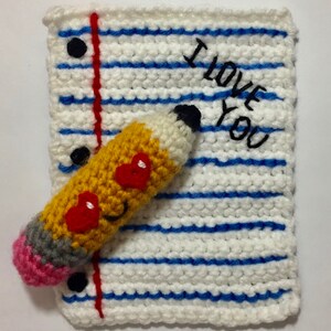 Notebook paper AND Pencil Pals Crochet Patterns image 5