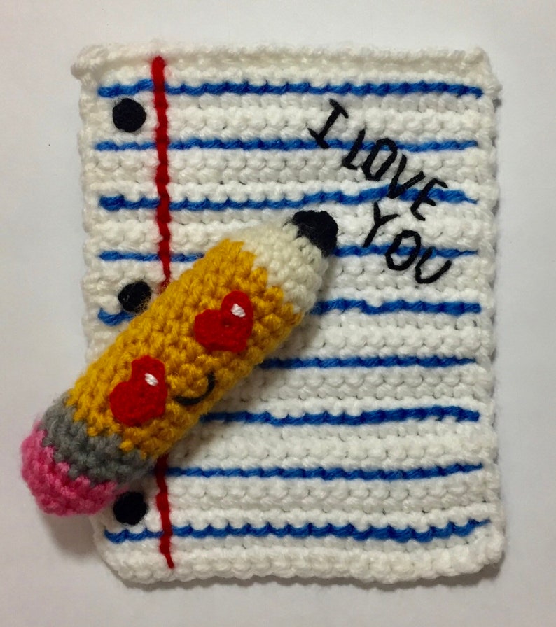 Notebook paper AND Pencil Pals Crochet Patterns image 5