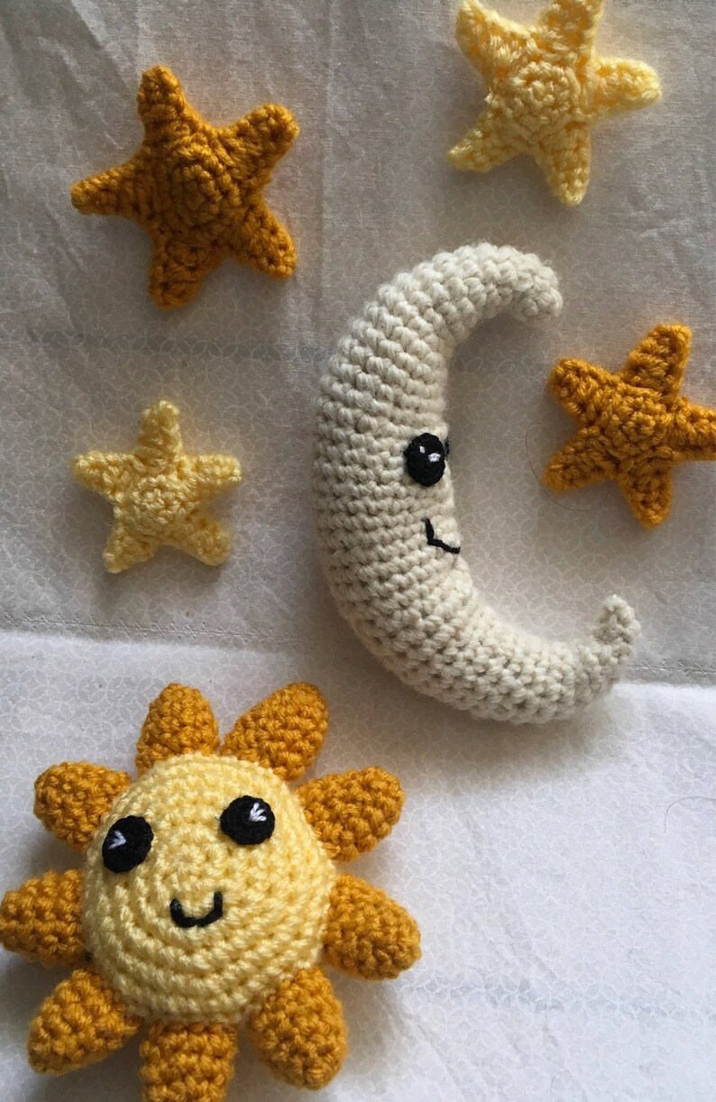 Sun Moon and Tiny Stars Crochet Pattern Etsy