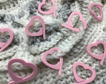 Pink Heart Stitch Markers