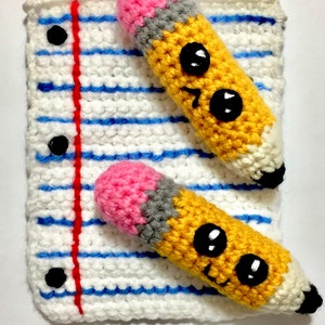 Notebook paper AND Pencil Pals Crochet Patterns image 2