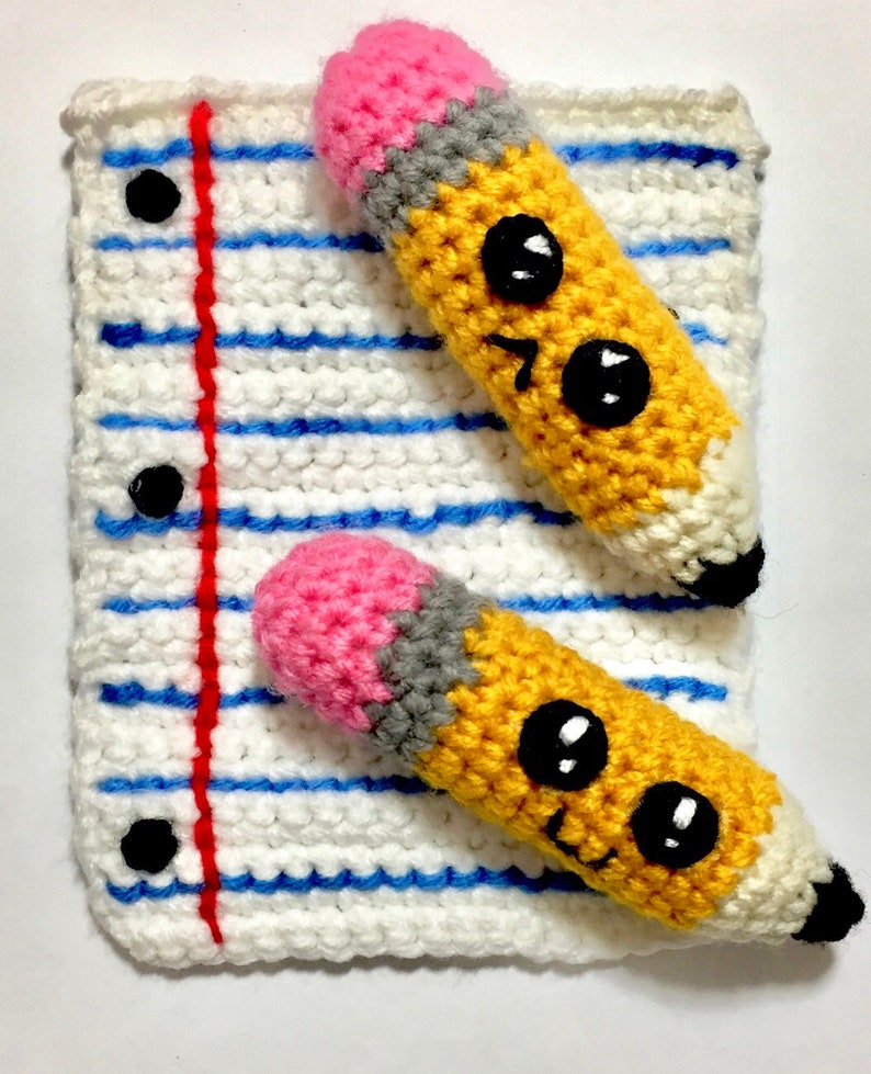 Notebook paper AND Pencil Pals Crochet Patterns image 2