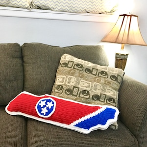 Tennessee State Flagge häkeln Kissen Muster