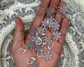 Grey/Silver Snowflake Stitch Markers