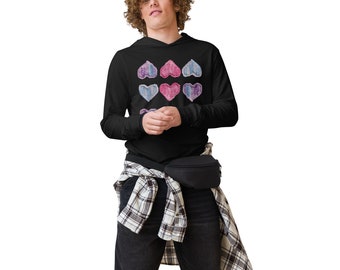 Crochet Hearts Hooded long-sleeve tee