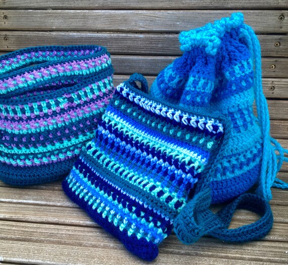 Handbag backpack cross-body purses three different crochet | Etsy