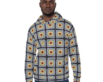 Rainbow Granny Square Unisex Hoodie