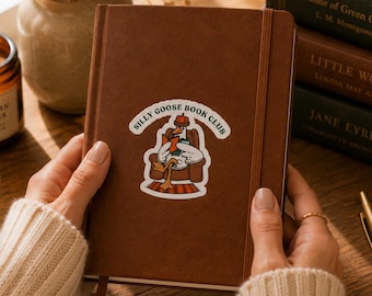 Dumme Gans Buch Club Aufkleber, Buchliebhaber Die Cut Aufkleber, Lesegans Aufkleber, Booktok Aufkleber, Bibliothekar Geschenk, gemütlicher Leser Aufkleber