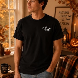 Camiseta Boo Ghost / Camiseta minimalista de Halloween, estampado pequeño en el pecho, camiseta cómoda de otoño
