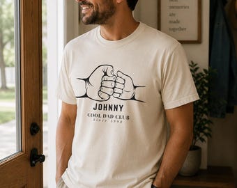 Personalisiertes Dad Shirt mit Name & Jahr, Cooles Dad Club Comfort Colors T-Shirt, Benutzerdefiniertes Vatergeschenk, Vatertagsshirt