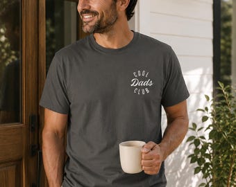 Cooles Dads Club besticktes Hemd, Komfortfarben Vater Geschenk, Vintage Vater T-Shirt, Vatertagsgeschenk, minimalistische Dad Kleidung