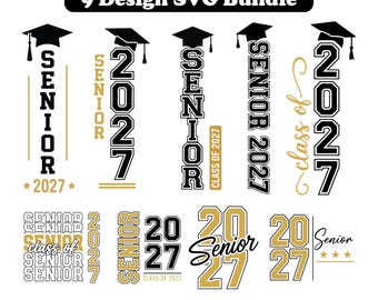 Pacchetto SVG per la classe 2027, SVG per la laurea, Classe 2027, Design per maglietta della classe 2027, SVG per la classe 2027, File di taglio per la laurea